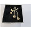 Image 2 : One Pair of Ear Ring-Three Crystal Ball with Golden Color