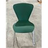 Image 1 : Box w/ 4 dark green padded chairs w/o arms leatherette w/ zip on back