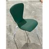Image 2 : Box w/ 4 dark green padded chairs w/o arms leatherette w/ zip on back