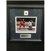 Image 1 : JEAN BELIVEAU AND JOHNNY BOWER DUAL SIGNED CUSTOM FRAMED PHOTO DISPLAY