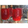 Image 3 : 9 3/4" RUBY RED CANDLE HOLDERS (PAIR)