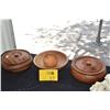 Image 1 : WOOD BOWLS: CINNAMON, TAMARIND, KAMANI & MONKEYPOD (4 PCS)