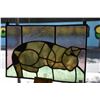 Image 2 : STAINED GLASS PANEL W/CAT (18 1/4" X 12 1/4")