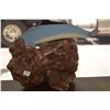Image 3 : COAT HANGER W/DOLPHIN & SHELL MOTIF & DOLPHIN SCULPTURE W/BURL WOOD BASE (2 PCS)