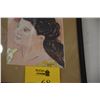 Image 2 : FRAMED PRINT: LADY W/ANTHURIUMS BY C. FANNING