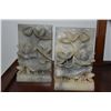 Image 2 : VINTAGE HAND CARVED BOOKENDS, LOTUS FLOWER (2 PCS)
