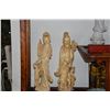 Image 2 : CHINESE CARVED SCULPTURES ON STANDS (2 PCS)