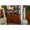 Image 2 : VINTAGE CHINESE ELM DISPLAY CABINET W/1 DRAWER & 2 DOOR STORGE (39" X 87 1/2")