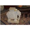 Image 2 : WHITE GLAZED STONEWARE ELEPHANT STANDS (PAIR)
