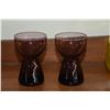 Image 4 : BLENKO WATER PITCHER & VINTAGE MID CENTURY MODERN MORGATOWN GLASS CO. AMETHYST CANDLE HOLDERS, BARTO