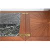 Image 6 : FOLDING BAR CABINET W/INLAID MARBLE TOP, 2 DOORS, 2 DRAWERS