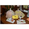 Image 1 : GERMAN PORCELAIN HALF DOLL PIN CUSHIONS, SCHEIBE-ALSBACH PORCELAIN SLEEPING CHERUB FIGURE & ANGEL RE