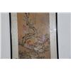 Image 3 : FRAMED KOREAN POLYCHROME PAINTING, BIRD & FLOWER MOTIF (18 1/2" X 30 3/4")