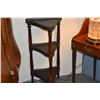 Image 3 : ANTIQUE ART NOUVEAU 3 TIERED STAND, BRONZE & WOOD (33 1/2")