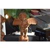 Image 2 : CARVED WOOD CHERUB CANDLE HOLDERS (PAIR)