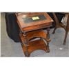 Image 2 : ANTIQUE LIFT TOP WRITING DESK W/STORAGE UNDER RAIL