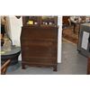 Image 2 : SECRETARY W/5 DRAWERS, DROP FRONT & GLASS DISPLAY