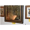 Image 1 : FRAMED TEMPLE RUBBINGS, BLACK & GOLD (22" X 30")