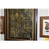 Image 2 : FRAMED TEMPLE RUBBINGS, BLACK & GOLD (22" X 30")