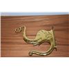 Image 3 : MIXED LOT W/ELEPHANT DESIGN: LAMP, PLATES, BRASS HANGER & CARVED COAT RACK (9 PCS)