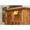 Image 2 : ANTIQUE CHINESE ELM STORAGE CABINETS W/4 DOORS & 2 DRAWERS  (2 PCS STACKED) (24" X 69" X 18")