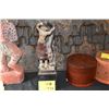 Image 1 : INDONESIAN POLYCHROMED WOOD CARVING DEPICTING A WOMAN WASHING HER HAIR