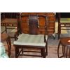 Image 2 : ANTIQUE CHINESE BLACKWOOD ARM CHAIR W/CUSHION