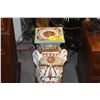 Image 1 : STONEWARE GARDEN ELEPHANT STOOLS, PAINTED IN POLYCHROME ENAMELS (23 1/2") (PAIR)