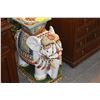 Image 2 : STONEWARE GARDEN ELEPHANT STOOLS, PAINTED IN POLYCHROME ENAMELS (23 1/2") (PAIR)