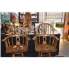 Image 1 : WINDSOR STYLE SWIVEL ARM CHAIRS/BAR STOOLS (PAIR)