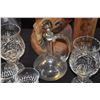 Image 2 : MIXED LOT: CRYSTAL STEMWARE, HURRICANE CANDLE HOLDERS, DECANTER & NAPKIN RINGS (16 PCS)