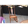 Image 1 : ANTIQUE WOOD ROCKING CHAIR W/CANE SEAT