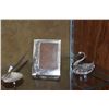 Image 2 : TIFFANY & CO. STERLING PEN HOLDER, PICTURE FRAME & SILVER & GLASS SWAN W/MOVEABLE WINGS (3 PCS)