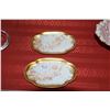 Image 2 : FRENCH HAVILAND PIN TRAYS, GILT FLUTED BOWL & HEREND HAND PAINTED PORCELAIN FRUIT PLATES (8 PCS)