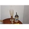 Image 1 : STERLING & GLASS CANDLE HOLDER, STERLING CANDLESTICK & BEER STEIN (3 PCS)
