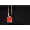 Image 2 : STERLING SILVER RED JASPER PENDANT W/CHAIN (39 GTW)