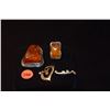 Image 1 : STERLING SILVER AMBER PENDANT & RING, STERLING SILVER CHARM & PIN (4 PCS)