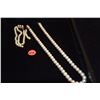 Image 1 : 14K PEARL (7.5-8 MM) NECKLACE (AS IS) & 14K DOUBLE STRAND PEARL BRACELET (2 PCS)