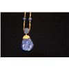 Image 2 : LAPIS LAZULI PENDANT W/14K CHAIN & 18K BAIL CAP (25.5 GTW)