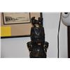 Image 2 : LARGE CHINESE JADE CARVED FOO DOG & ORNAMENTED JAR W/STAND & ORIGINAL BOX (23 1/2")