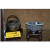 Image 1 : JAPANESE BRONZE BRAZIER W/PIERCED COVER & HANDLE, EDO PERIOD 1603-1868 & JAPANESE BRONZE INCENSE BUR