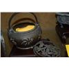 Image 6 : JAPANESE BRONZE BRAZIER W/PIERCED COVER & HANDLE, EDO PERIOD 1603-1868 & JAPANESE BRONZE INCENSE BUR