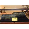 Image 1 : CHINESE JADE FLOWER ARRANGEMENT RECTANGLE TRAY W/STAND & ORIGINAL BOX (13" X 6 3/4" X 2") (2 PCS)