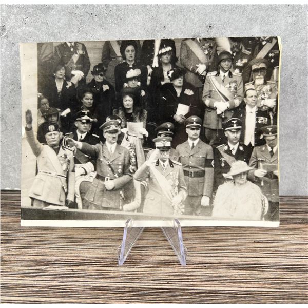 Hitler & Mussolini Review Troops In Rome Photo