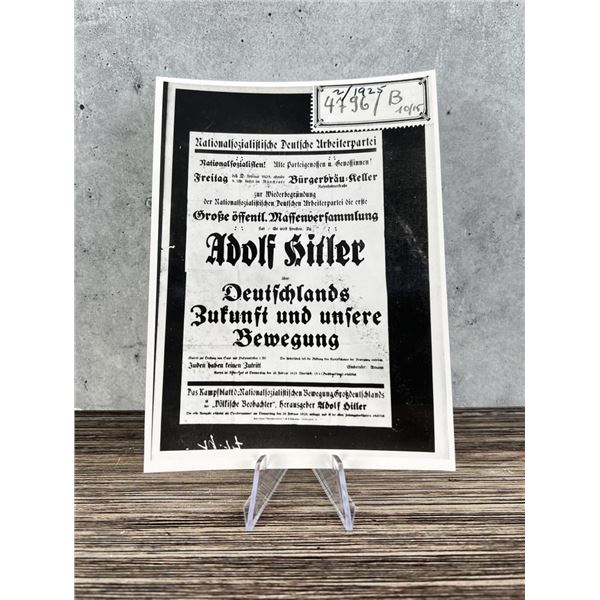 NSAPD Adolf Hitler Meeting Poster Photo
