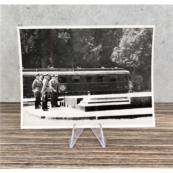 Hitler & Aides In Front Of Armistice Train Photo