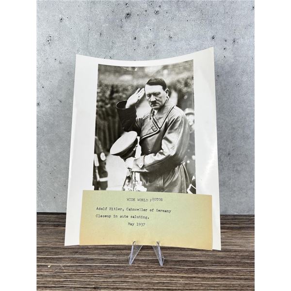 1937 Adolf Hitler In Auto Saluting Photo