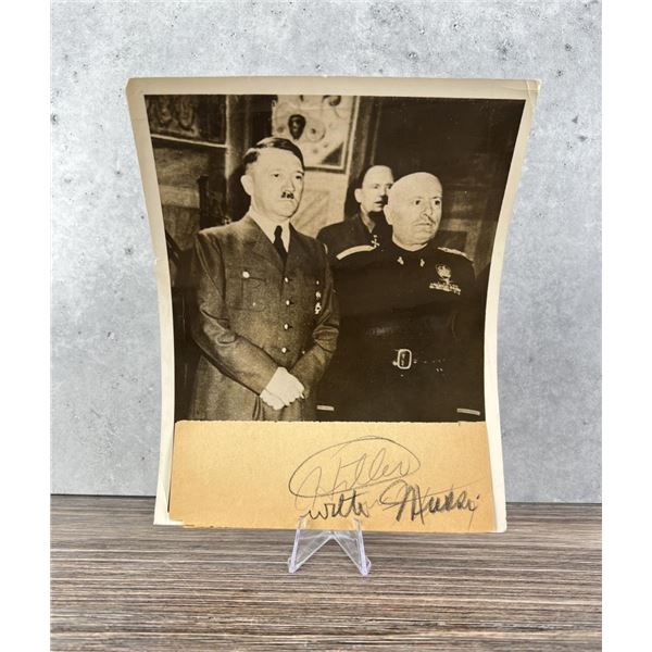 Adolf Hitler & Mussolini Press Photo