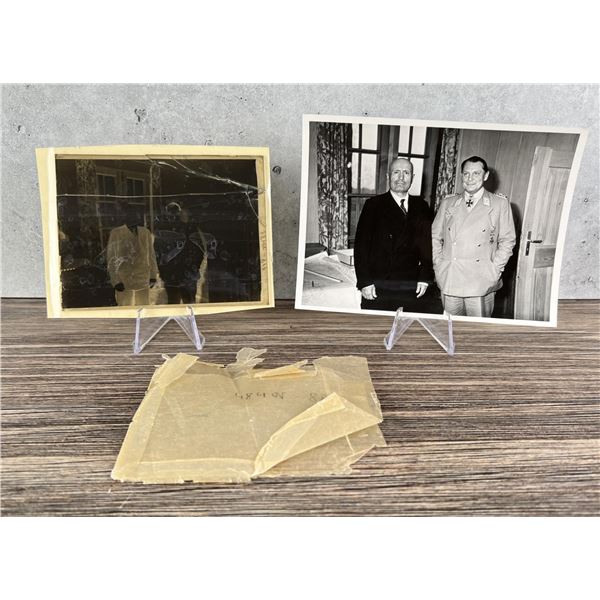 1943 Mussolini & Goering Photo With Glass Negative