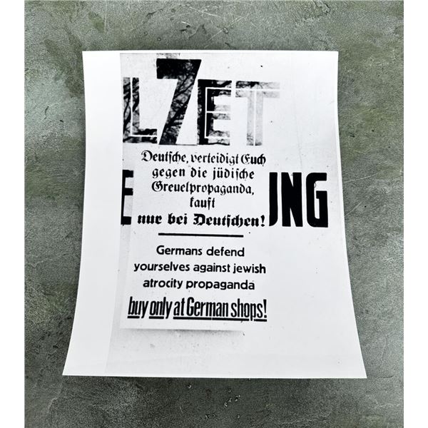 German Anti Jewish Propaganda Poster Photo